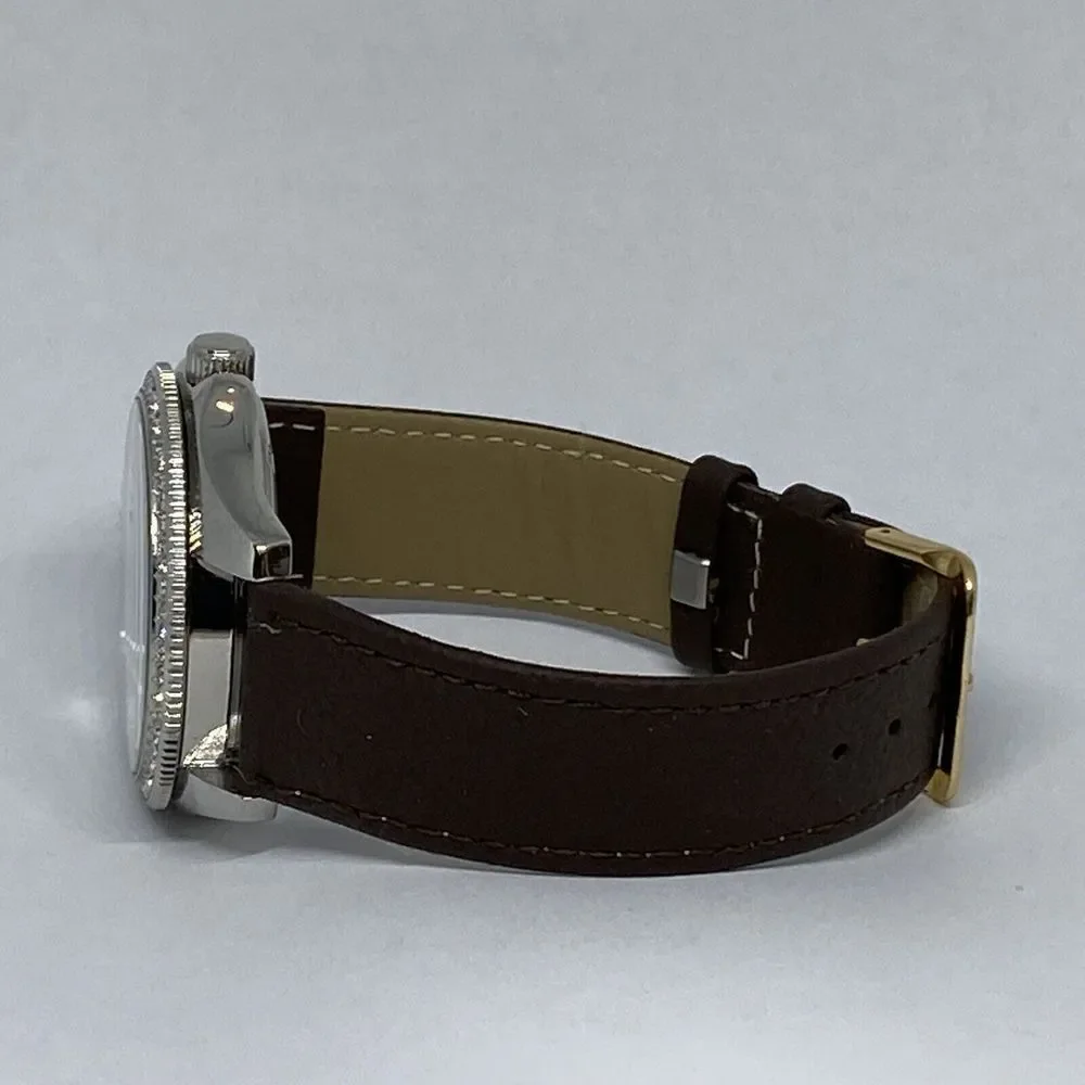 Fossil AM4481 Women's Brown Leather Analog Dial Quartz Genuine Wrist Watch CM477